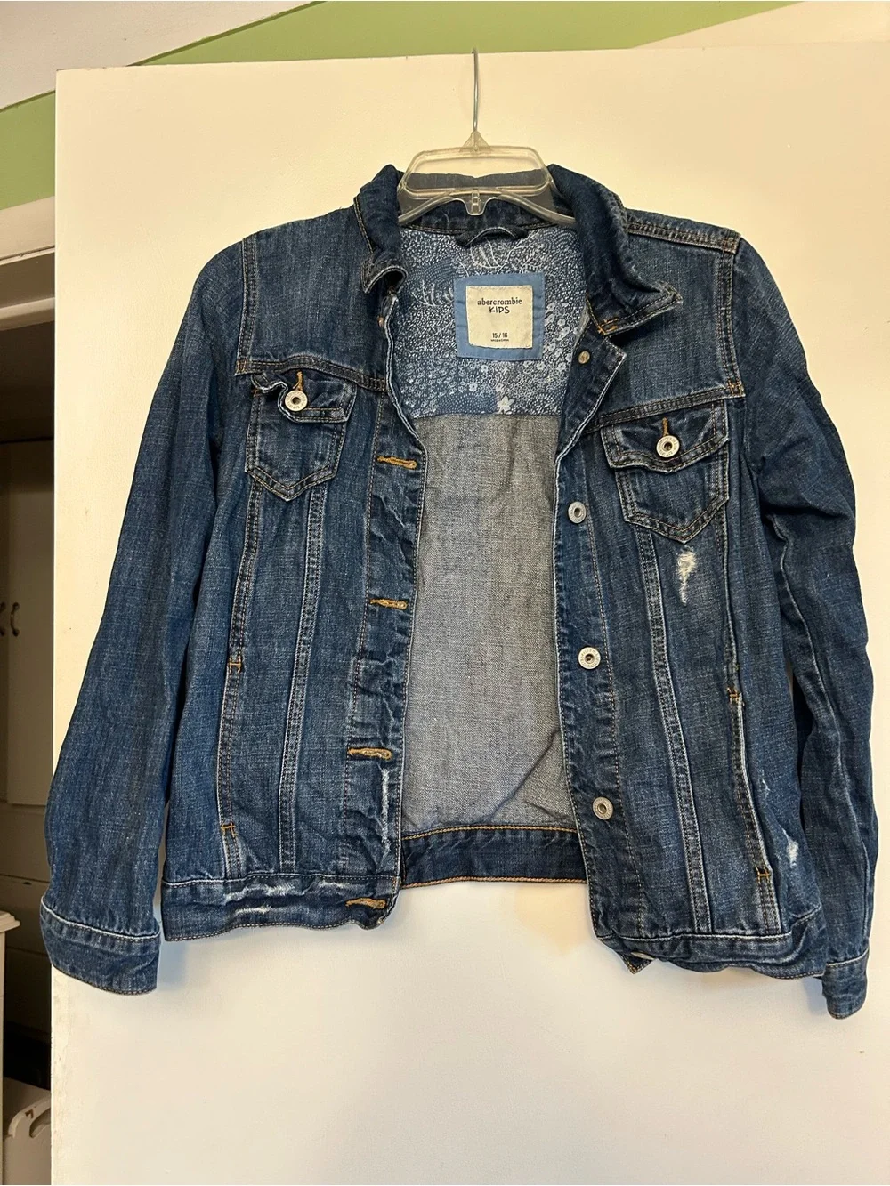 abercrombie kids Distressed Blue Denim Jacket